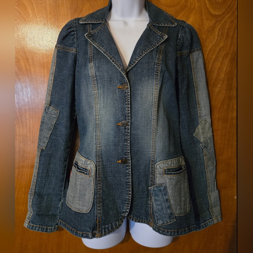 Fever Denim Women's Jacket with Patchwork Design